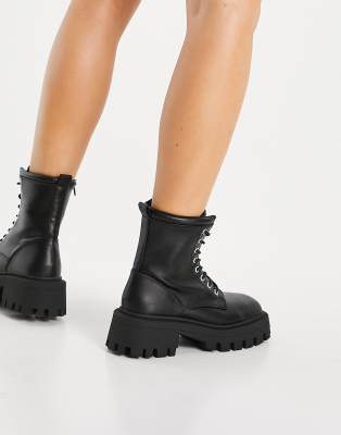 black wide square toe boots
