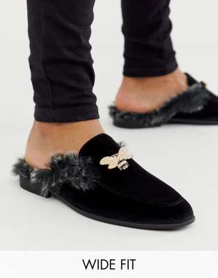 wide fit backless loafers