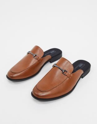 tan backless mules