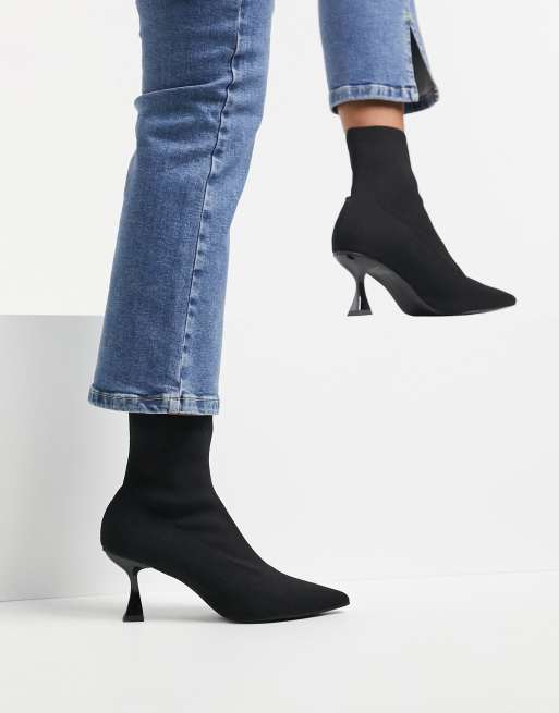 Kitten heel hot sale sock boots