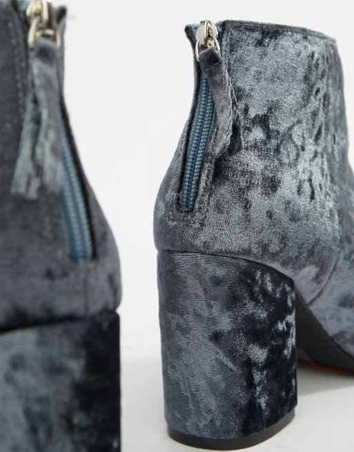 Gray on sale velvet booties