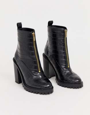 black booties chunky