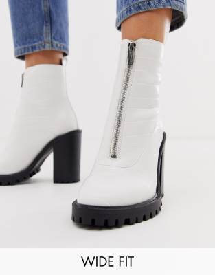 wide fit white boots