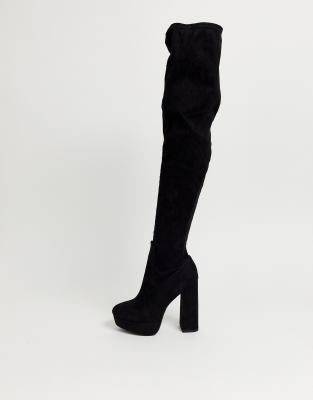 black knee high boots asos