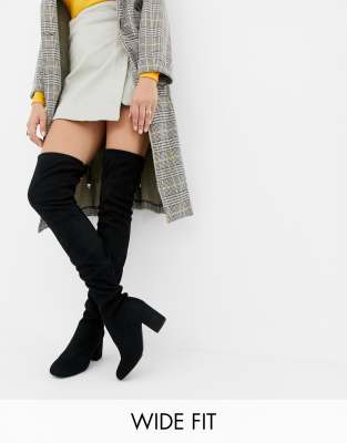 black knee high boots asos