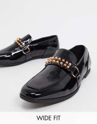 wide fit patent loafers