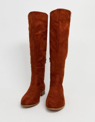 wide fit tan boots