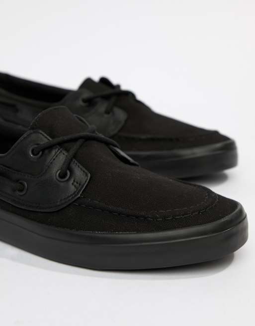 Vans boat hotsell shoes all black