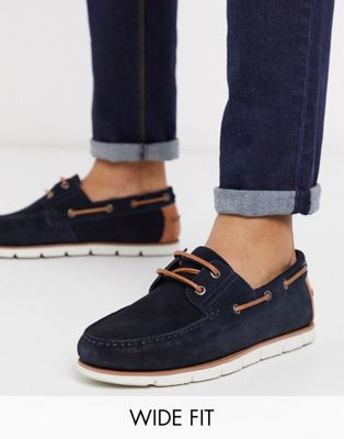 navy wide fit shoes