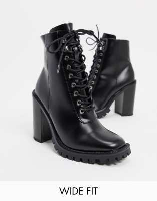 black tie up heel boots