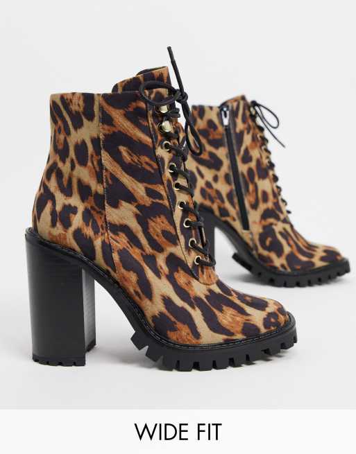 Wide fit leopard sales boots