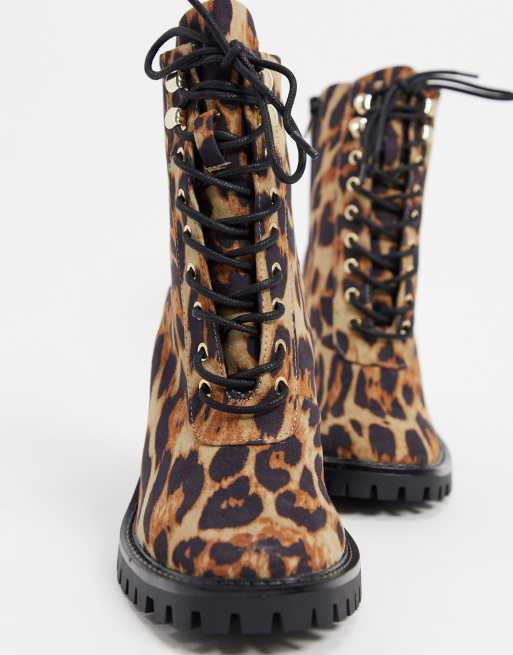 Asos leopard boots sale