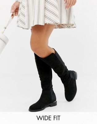 wide leg knee high boots