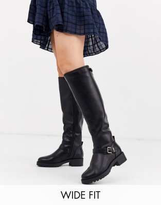 knee length biker boots