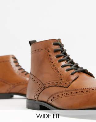 wide fit brogue boots