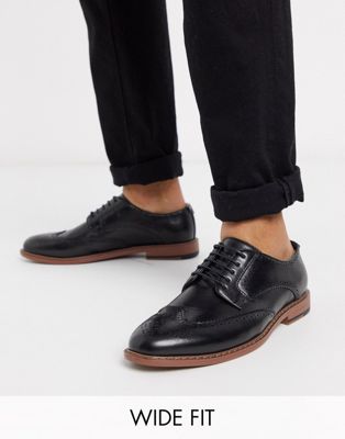 ASOS DESIGN Wide Fit brogue shoes in 