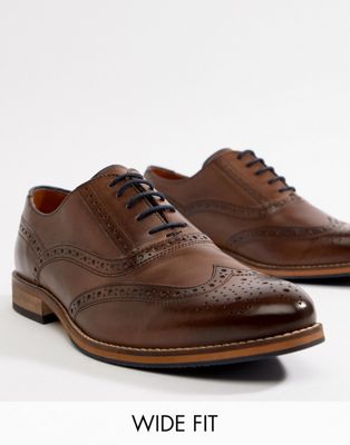 ASOS DESIGN Wide Fit brogue shoes in 