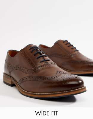 ASOS DESIGN Wide Fit brogue shoes in 