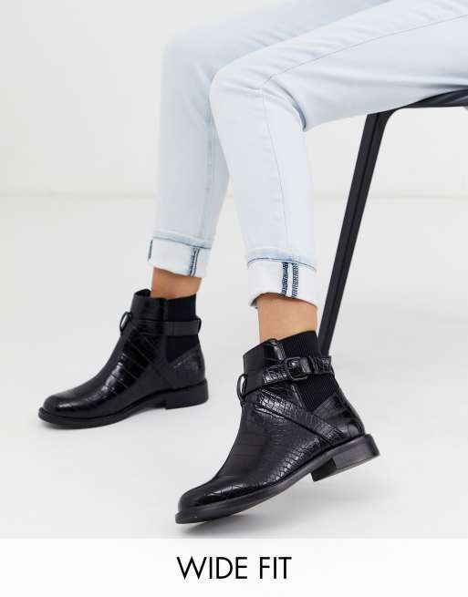 Asos flat ankle on sale boots