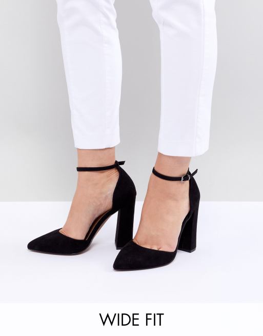 ASOS DESIGN Wide Fit – Buty na obcasie z noskami w szpic i groszkowaną fakturą