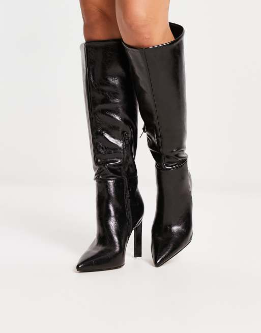 ASOS DESIGN Wide Fit Cancun knee high boots in black | ASOS