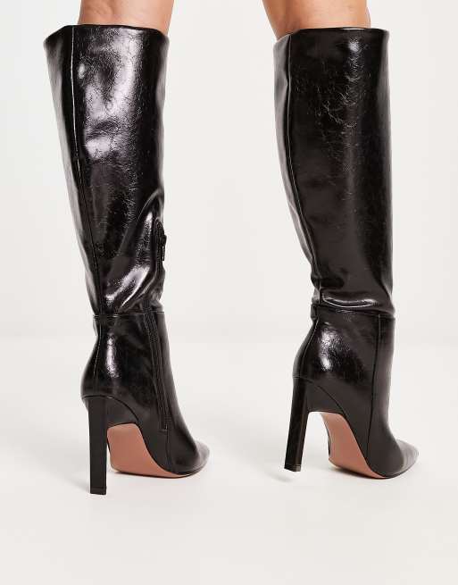 Wide fit knee clearance high boots asos