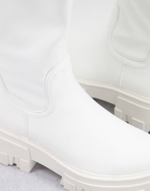 ASOS DESIGN Wide Fit - Carla - Bottes plates chunky - Blanc, 2 de 4