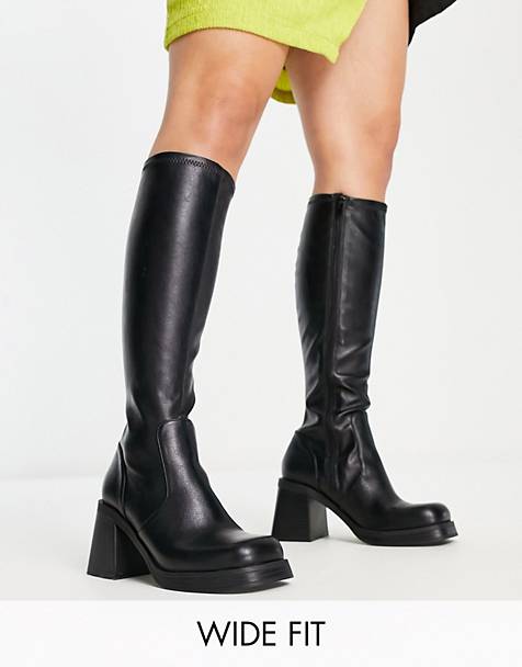 Size 11 Black PR Plain 6 H Knee Boots 