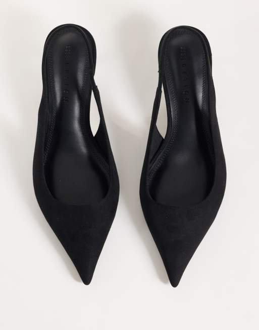 ASOS DESIGN Wide Fit chaussures Signature à petits talons en suédine noire, 2 de 4