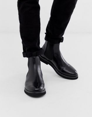 black wide fit chelsea boots