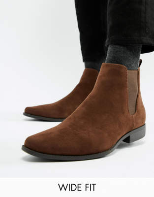 asos design chelsea boots in black faux suede