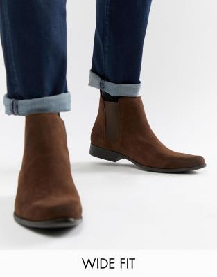 suede wide fit boots