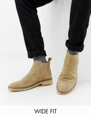 stone suede chelsea boots