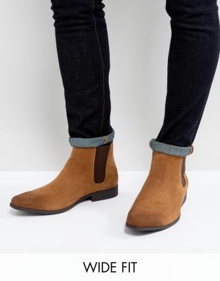 wide fit tan boots