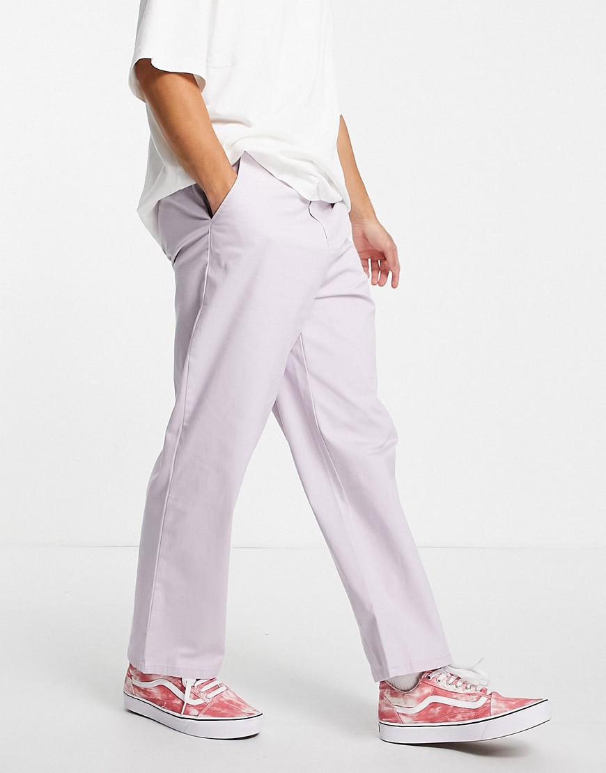 ASOS DESIGN wide fit chinos in lilac-Purple