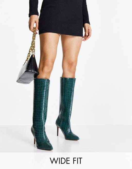 Green knee deals high boots