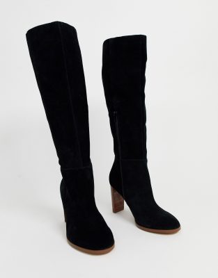 black suede high boots