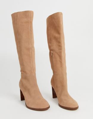 knee length suede boots