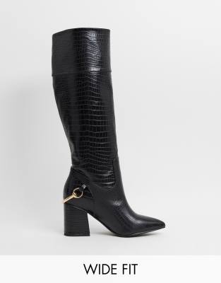 black block heel knee boots