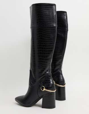 block heel high boots