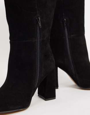 black suede pull on boots