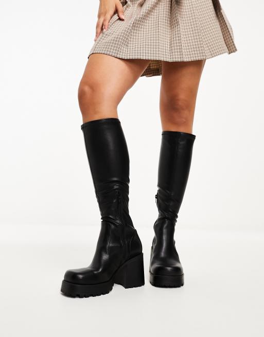 Wide fit knee 2025 high boots asos