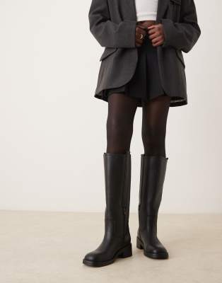 Asos Design Wide Fit Conan Pull On Chunky Boots In Black