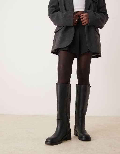 ASOS DESIGN Wide Fit Conan pull on chunky boots in black