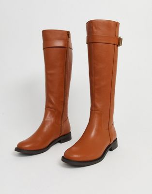 Wide Fit Constance flat knee boots 