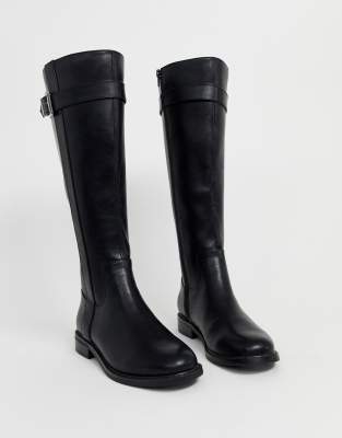 black flat riding boots