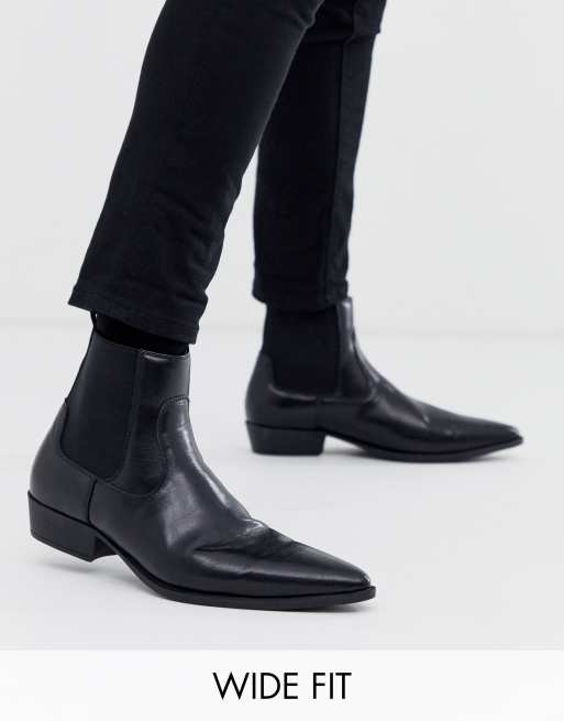 asos region leather mid heel boots