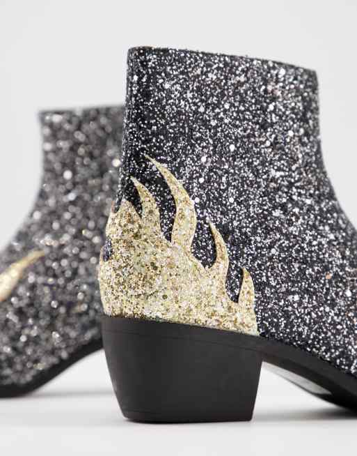 Wide fit 2025 glitter boots