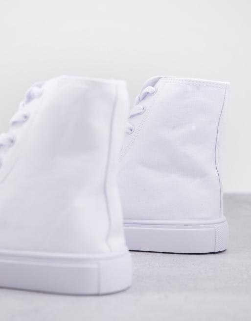 Asos design sneakers in white outlet canvas