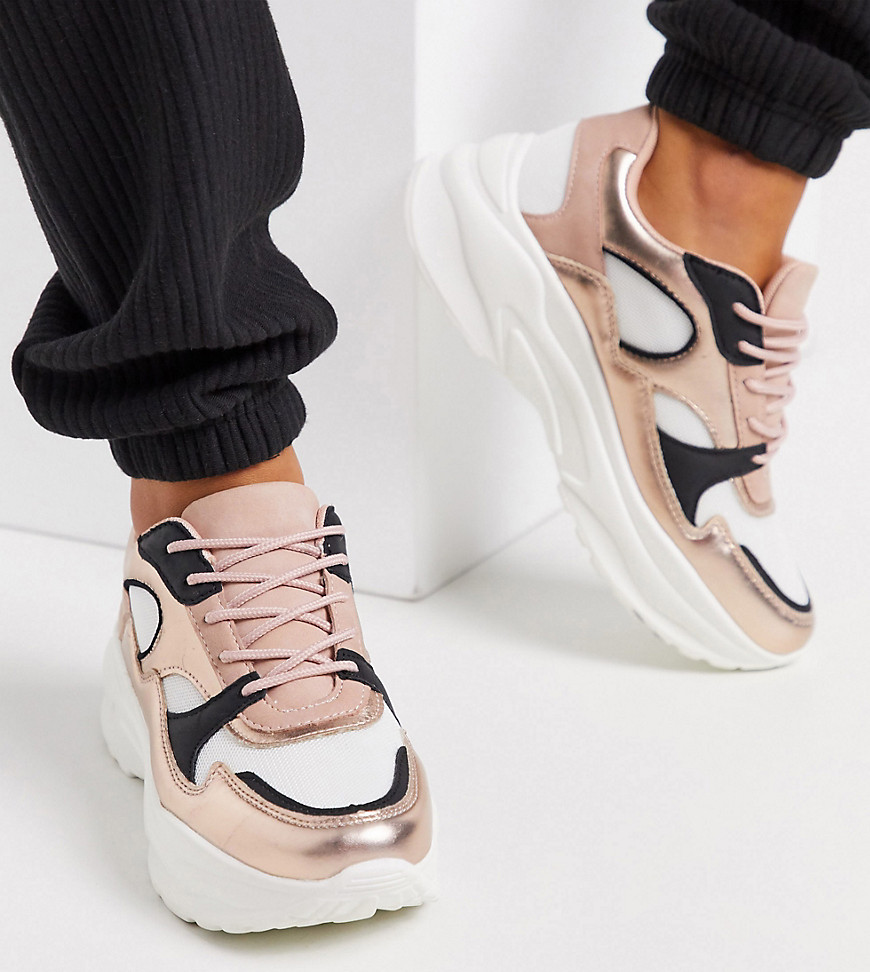 ASOS DESIGN Wide Fit Degree chunky trainers in multi